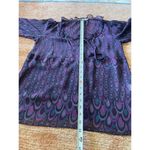 Nanette Lepore Purple Sheer Silk Blouse Size 2 Ruffle Boho Retro Print USA Photo 5