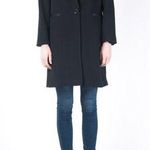 Waverly Grey Hudson Black Leather Trim Single Breasted Car Coat Size M Size M Photo 0