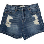 Almost Famous  Denim Shorts Distressed Ripped‎ Blue Jean Casual Size 9 Photo 0
