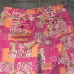 Hawaiian Tropic  Vintage 80s Sz 14 Pink Patchwork Ankle Pants Photo 5