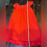 Vintage red embroidered floral‎ satin gown Photo 7