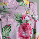 Ralph Lauren Lauren Straight Cotton Split Hem Pink Floral Pants Photo 9