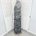 Anne Klein Lion Head Logo Print Shift Slip Maxi Dress Black White 6 Sleeveless Photo 2