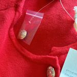 NWT Marled Relax Fit Gold Button Pocket Cardigan In Color Flame Scarlet Red Photo 7