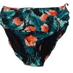 Boutique  + Green High Waisted Floral Tropical Bikini Bottom Women SZ 3X Photo 0