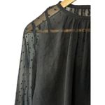 Old Navy  Black Polka Dot Semi-Sheer Long Sleeve Blouse Women's Size Small Photo 6