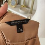 Banana Republic  Brown Satin Button-Up Shirt Size L Photo 4