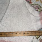 SheIn size large women's striped cardigan v-neck sweater pink grey soft light Photo 2