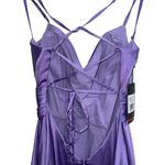 La Femme NEW NWT  Criss Cross Back Maxi Gown In Lavender Photo 6