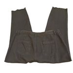 Joie  Cropped Pants Size 8 Army Green Linen Blend Fray Hem Studded Straight Leg Photo 6