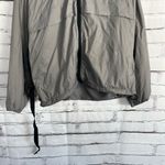 Forever 21 Silver Windbreaker Jacket Women’s Small Lightweight Hooded Full Zip Photo 4
