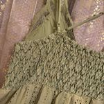 Mahina  Hawaii Olive Green Crochet Top Boho Eyelet Maxi Dress Medium Photo 8