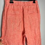 Anthropologie 100% Linen Tapered Salmon Pants Size Small Photo 7