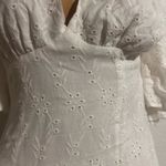 Sky to Moon‎ White Plunge Neck Bell Sleeve Mini Dress Size M Photo 2