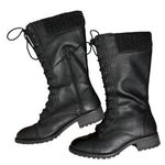 Bongo VTG 90s  Black Lace & Zip Up Boots Women 8 Knit Top Mid Calf DARK ACADEMIA Photo 0