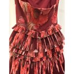 Hutch Nalina Strapless Floral Tiered Tulle Maxi Dress Wine Floral Sz XS/S NWOT Photo 12