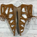 EXPRESS  Gladiator Sandals Faux Suede Tan-7 Photo 4