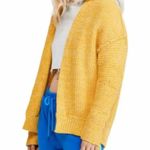 Free People High Hopes Marmalade Chunky Knit Open Front Slouchy Cozy Cardigan XS Photo 7
