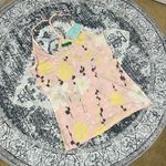 Urban Outfitters  Y2K 2010 Pink & Yellow Floral Tank Top - Size 1 Photo 3