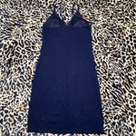Socialite NWT!  navy blue fitted midi , L Photo 7
