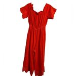 Moon River Anthropologie  Lela Jumpsuit PXS NWT Red Wide Leg Cottagecore Boho Photo 5