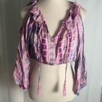 Style Rack Pink Puff Sleeve Crop Blouse Photo 0