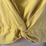 woman’s crop top with cold shoulder short sleeve shirt Sz XL Gold Photo 1