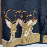 Vintage Lisa International Woman Reindeer‎ Vest Black Size XL Photo 6