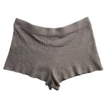 TheDrop 3X Ribbed Knit Lounge Shorts Cozy Neutral High Waist Stretch Pajama Warm Gray Photo 1