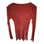 Daytrip Burnt Orange Boho Studded Thermal Long Sleeve Shirt Photo 3