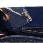 Marc Jacobs  Navy Blue Leather Quilted Woven Mackenzie Flap Tote Bag Purse Photo 12