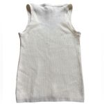 New York & Company Cream Knit Ribbed Tank Top White Size L Photo 1