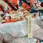 LUNA MOON Womens XL Floral Print Maxi Skirt Tiered Ruffle Hem Cotton Blend NWT Orange Photo 4