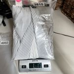 ALICE HOPE Blazer Jacket Womens Medium White Blue Stripe Nautical Pockets Lined Photo 7