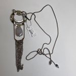 Chico's Chico’s Sam Threaded Silver-Tone Pendant Necklace NWT OS Tassel Simulated Stone Photo 1