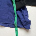 Parker  Mesh Inset Top Silk Blue Black Size Medium NWT Photo 3