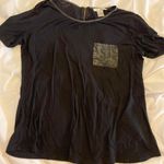 WD•NY Black Leather Pocket Tee Photo 0