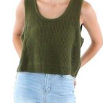 Nina Parker Knit Olive Green Scoop Neck Crop Tank Top Sweater - 1X (14) Photo 0