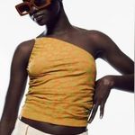 ZARA NWOT asymmetrical orange/green one shoulder crop top size/L Photo 0