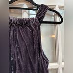 Sundance  Crushed Velvet Sleeveless Halter Ruffle Metallic Purple Top Size XS Photo 4