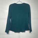 Lee  Women’s XL Teal Long Sleeve Henley Shirt Button Front Photo 8