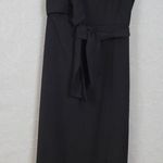 Jones New York Structured Wrap Dress 4 Black Tie Belt Maxi Cocktail Party LBD Photo 0