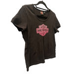 VTG Y2K 2005 Harley Davidson Glitter Logo T Photo 3