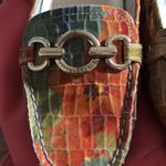 Anne Klein 7 Iflex loafers gold chain floral faux alligator shoes slip on unique Photo 5