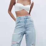 ZARA Ripped Wide Leg Jeans Photo 1