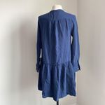 Carve Designs  Gauze Shirt Dress Womens Sz Medium Navy Button Down Long Sleeve Photo 4