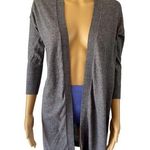 Gap Blue Gray 3/4 Sleeve Open Front Long Lightweight Knit Cardigan Sweater Sz XS Photo 0