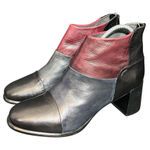 Vintage Boots Everybody by BZ‎ Moda Red Black Leather Patchwork Retro 40 US 10 Photo 0