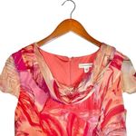 VTG 90s Y2K Silk Floral Print Pink/Multi Watercolor Fairy Cowl Neck Maxi Dress Pink Size 8 Photo 4