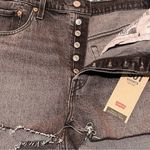 Levi's NWT  501 Button Fly Cut Off Faded Black Jean Shorts Size 32 Raw Hem Photo 2